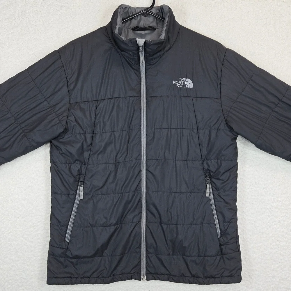 The North Face Mens Puffer Jacket M Dark Gray Insulated Full Zip Gorpcore Coat M
